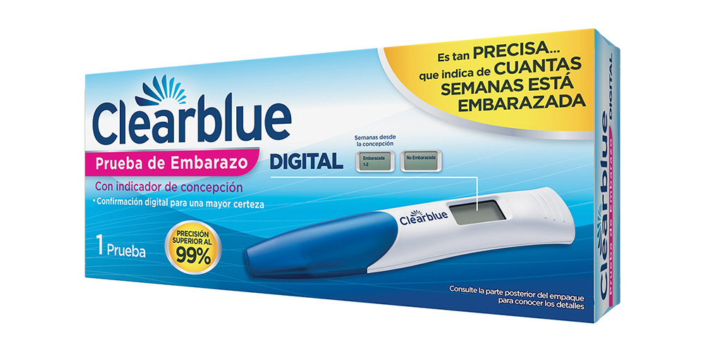 Prueba de embarazo Clearblue Digital con indicador de concepción